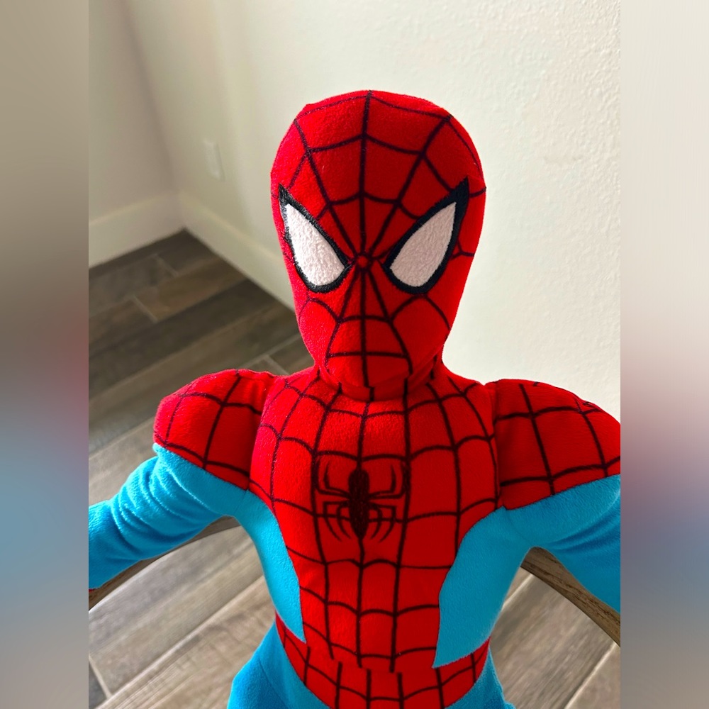 Spider-Man plush toy. About 2 ft in height